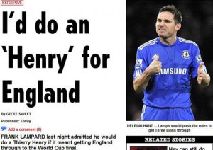 蘭帕德理解亨利手球助攻：若換我也會毫不猶豫