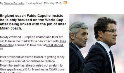 卡佩羅清澄執(zhí)教國(guó)米傳聞：我只關(guān)心南非世界杯