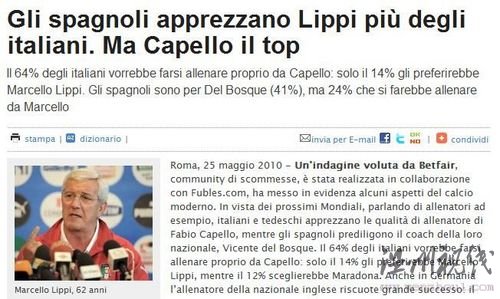 世界杯最受歡迎主帥:卡佩羅大熱 老馬稍遜里皮