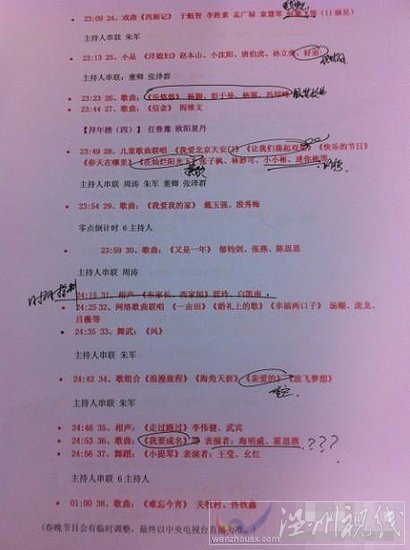 春晚節目單泄露