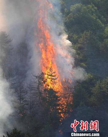 山西晉中市森林大火燃燒四天四夜后被撲滅