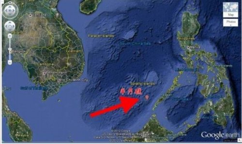 南沙半月礁位置示意圖