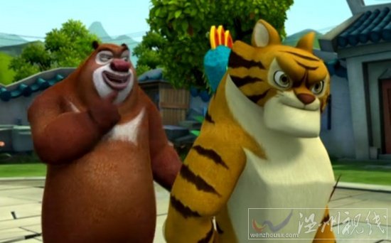 光頭強和熊大熊二舞龍舞獅比賽