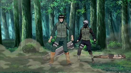 火影忍者508 卡卡西和凱打敗了忍刀七人眾的甚八·串丸組合