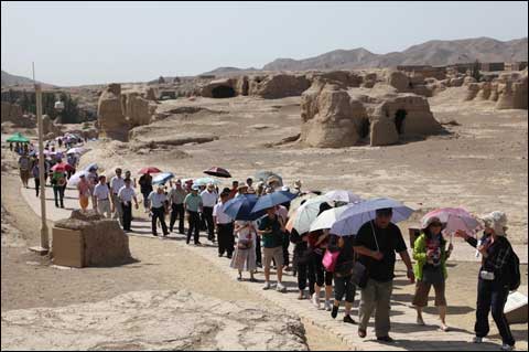 新疆吐魯番高溫天氣真叫火洲