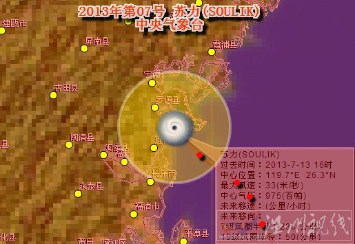 臺風蘇力登陸福建