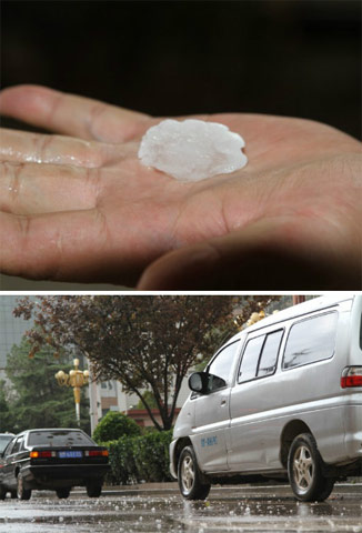 甘肅遭冰雹襲擊 造成經(jīng)濟(jì)損失1.3億