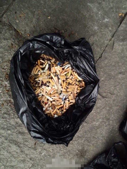 景區不文明現象之西湖煙蒂