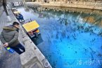 濟南河道被污水染藍色 濟南護城河染色事件