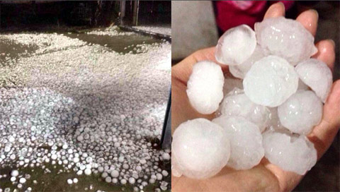 浙江臺州特大冰雹
