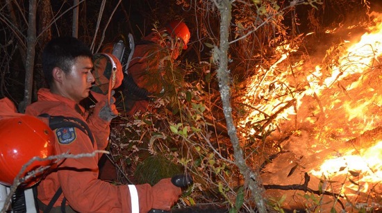 云南隆陽山火 隆陽呢喃山發生火災持續燒了三天