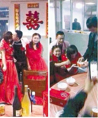 象山男子同時娶兩個老婆 寧波象山婚禮上現兩個新娘