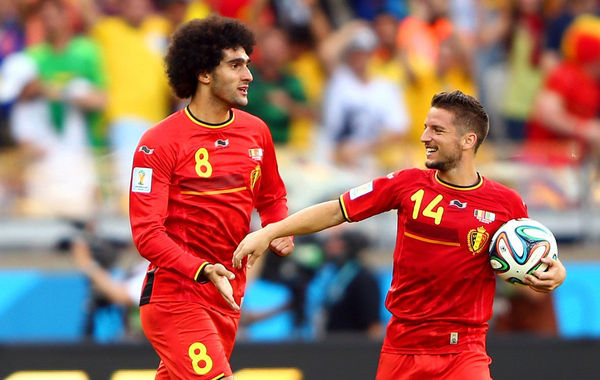 費(fèi)萊尼破門(mén)和默滕斯進(jìn)球 比利時(shí)2-1戰(zhàn)勝阿爾及利亞