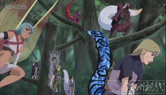 火影忍者544集 面具男+人柱力對付鳴人和比