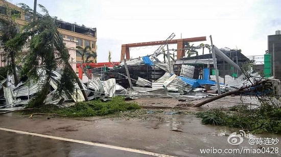 臺風威馬遜對徐聞的影響 整個縣城水電通訊中斷