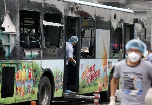 7月5日杭州7路公交車起火