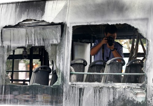 7月5日杭州7路公交車起火