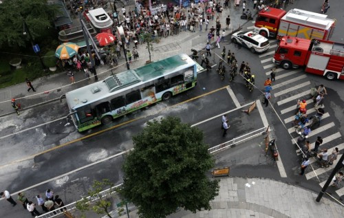 7月5日杭州7路公交車起火