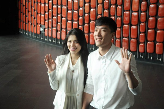 劉翔葛天婚后首度亮相