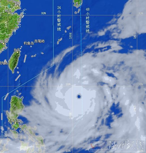 超強臺風黃蜂衛星云圖