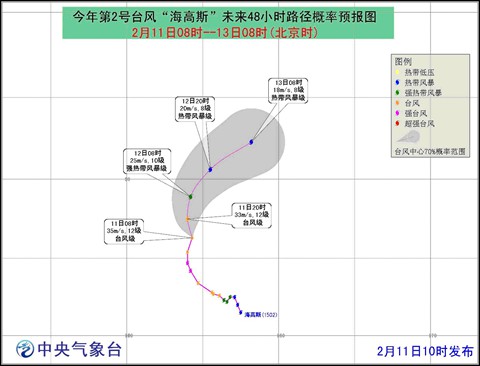 海高斯臺(tái)風(fēng)最新路徑圖