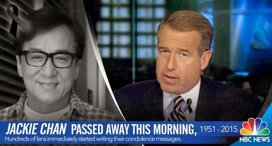 外媒八卦報道成龍心臟病去世是假消息