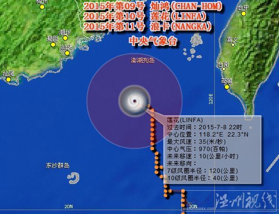 臺風蓮花最新路徑圖