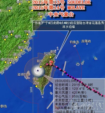 臺風蘇迪羅登陸臺灣