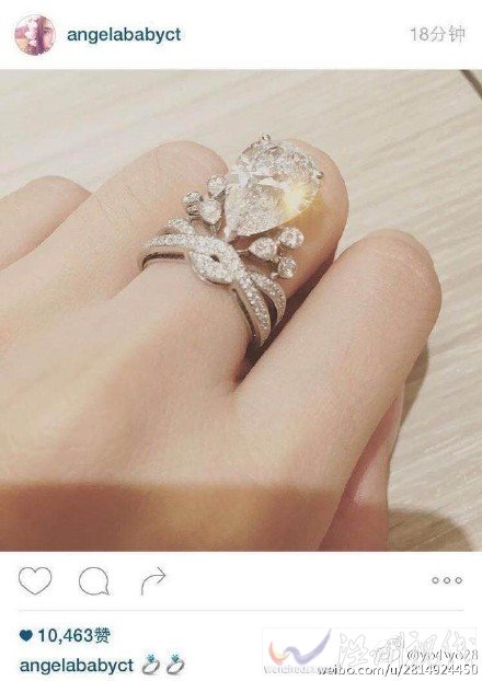 angelababy 鉆戒值多少錢