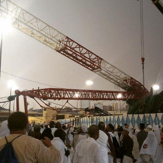 沙特麥加大清真寺塔吊倒塌