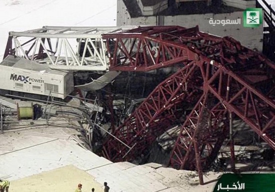 沙特麥加大清真寺塔吊倒塌