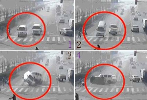 河北詭異車禍三車突然騰空如太空失重