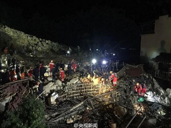 麗水山體滑坡救援現(xiàn)場(chǎng)