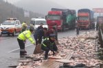 滬昆高速貨車側翻 7噸淡水魚倒在高速公路上