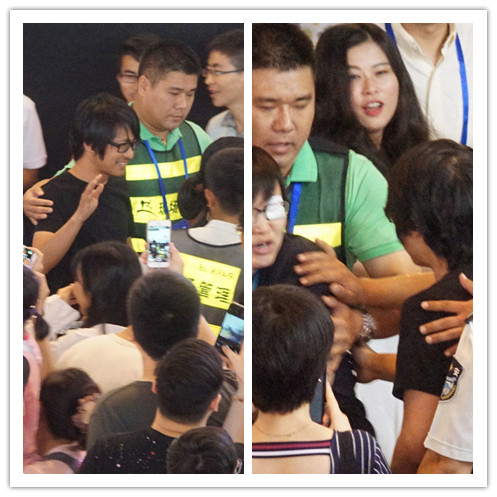 韓寒被扔礦泉水瓶