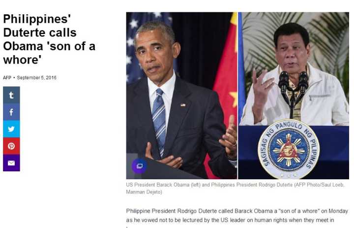 菲總統罵奧巴馬