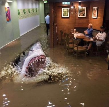 香港老伯臺風中看報紙 網友腦洞大開玩p圖