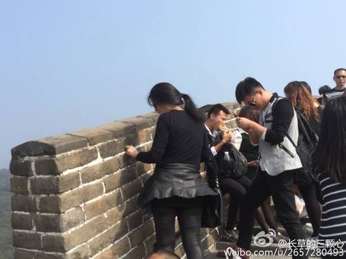 NBA球員長城刻字