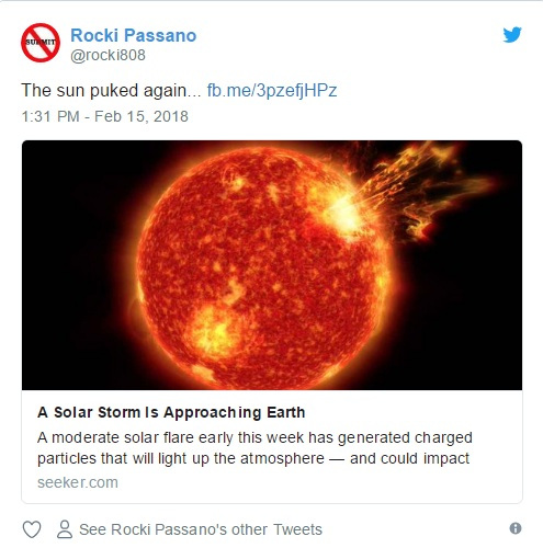 太陽風暴再抵地球