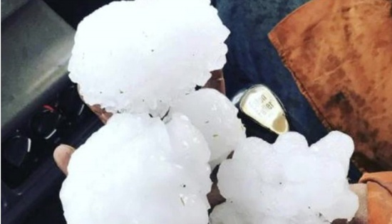 澳大利亞遭遇冰雹襲擊 最大冰雹直徑超過16厘米像大柚子