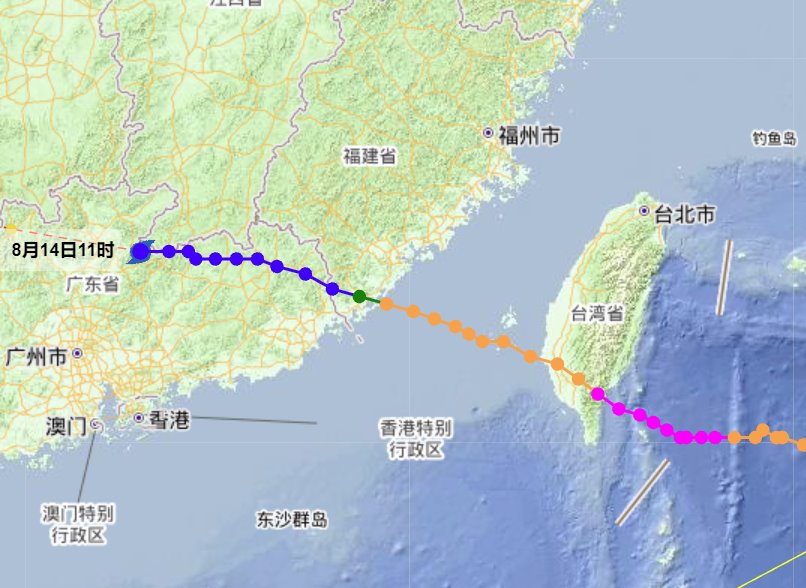 臺風楊柳路徑圖