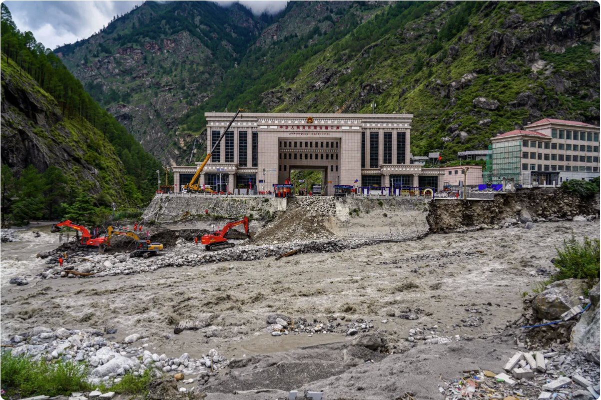 2025年7月,尼泊爾拉蘇瓦的拉蘇瓦加迪洪水