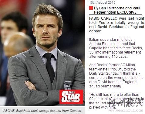 卡佩羅棄小貝遭皮爾洛指責 鐵帥自辯與他無過節(jié)